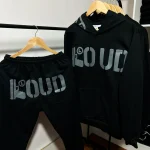 Conjunto Serigrafía Adulto | Loud Rich Or Dead | Negro-Plomo