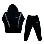 Conjunto Bordado Adulto | EA7 Franja | Negro