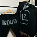 Conjunto Serigrafía Adulto | Loud Rich Or Dead | Negro-Plomo - Imagen 2