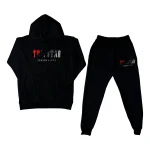 Conjunto Bordado Adulto | Trapstar Clásico | Negro-Rojo