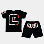 Conjunto Serigrafía Niño | Loud Rich Or Dead| Negro - Imagen 2