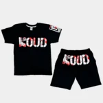 Conjunto Serigrafía Niño | Loud Rich Or Dead| Negro