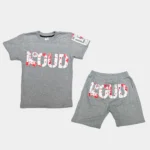 Short y Polera Adulto | Loud Rich or Dead | Gris