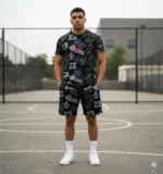 Short y Polera Adulto | Jordan Multilogo | Negro - Imagen 2