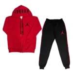 Conjunto Bordado Adulto | Jordan B. Gorro | Negro/Rojo