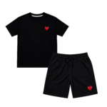 Short y Polera Adulto | Play Comme des Garçons | Negro-Rojo